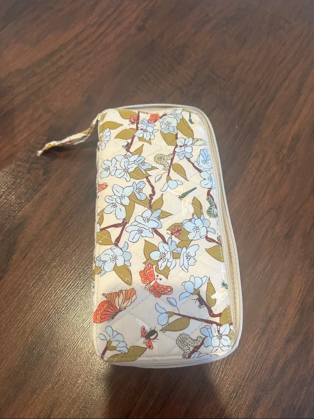 Vera Bradley Cream Floral Quilted Backpack & pencil case(worn strap)